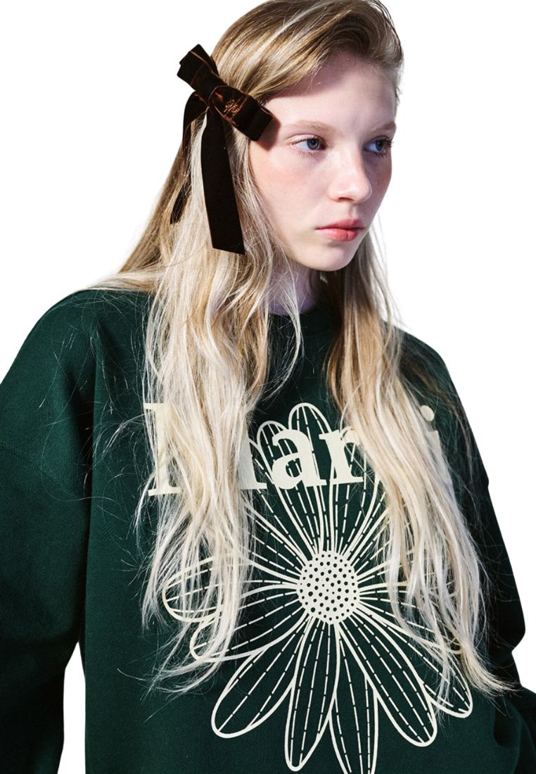Sweatshirt Flower Mardi Deep Green Cream