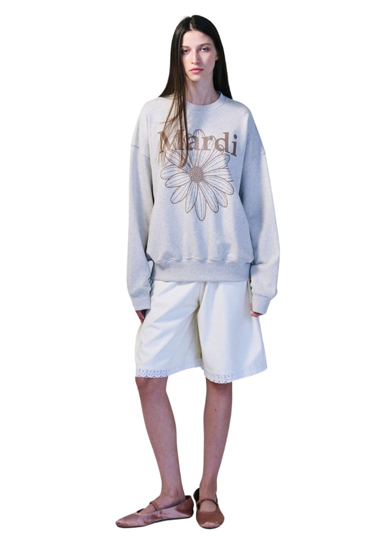 Sweatshirt Flower Mardi Oatmeal Taupe