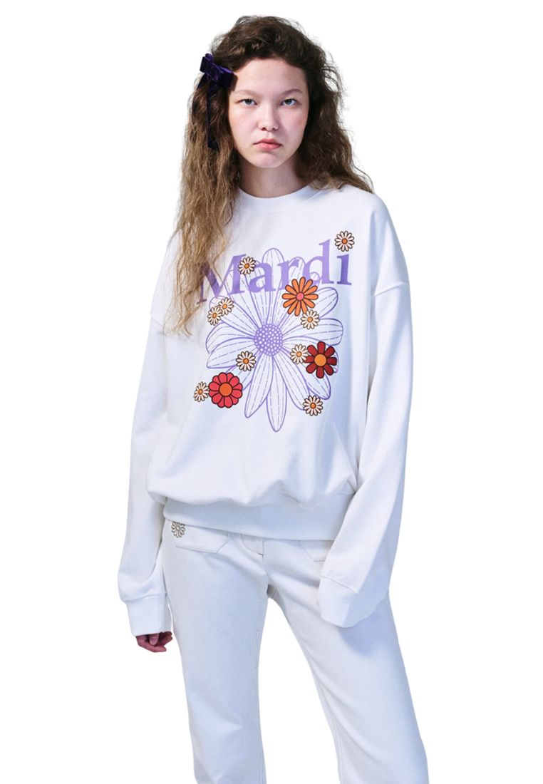 Sweatshirt FlowerMardi Blossom White Lavender