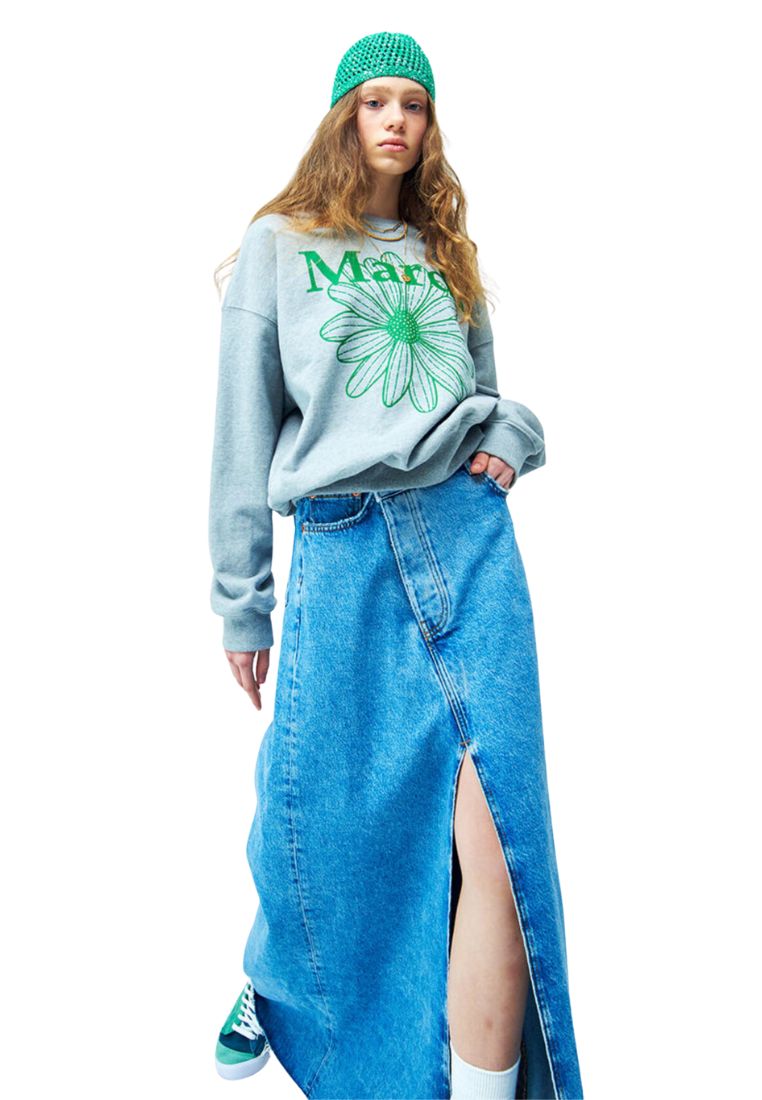 Sweatshirt FlowerMardi Grey Green