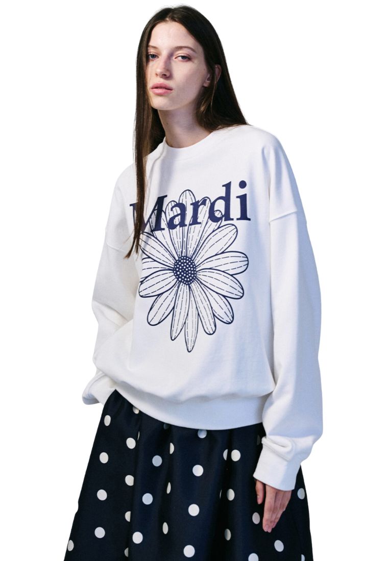 Sweatshirt FlowerMardi White Navy