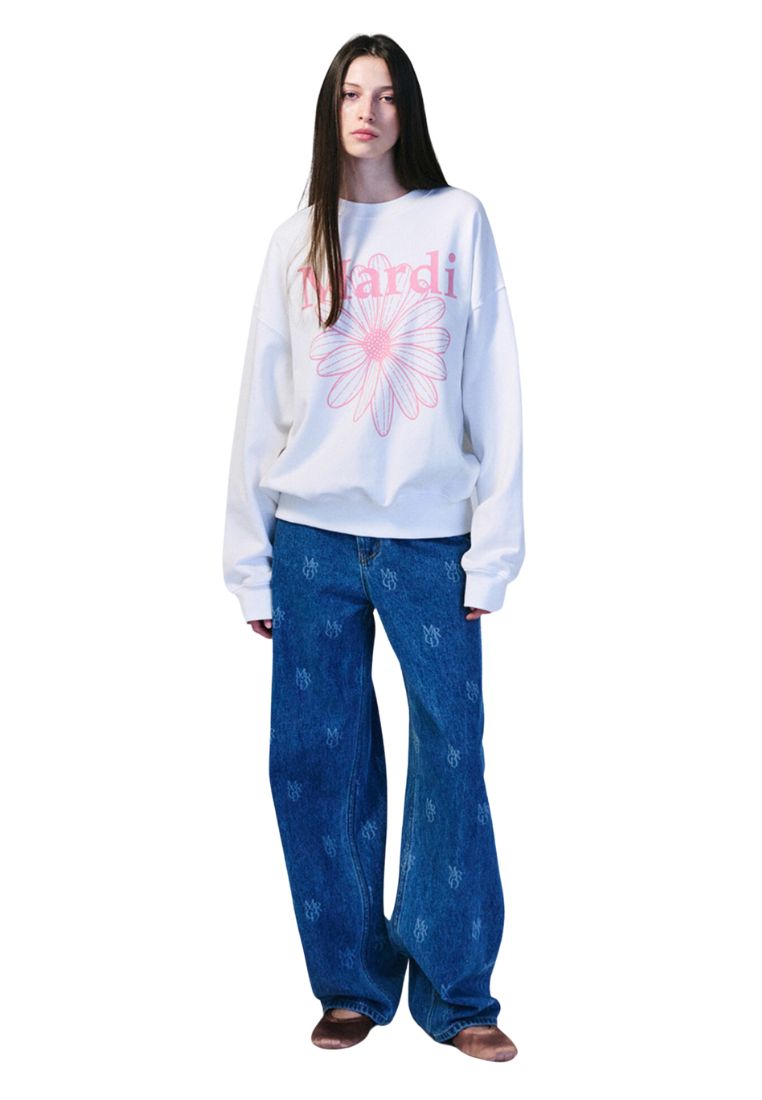 Sweatshirt FlowerMardi White Pink