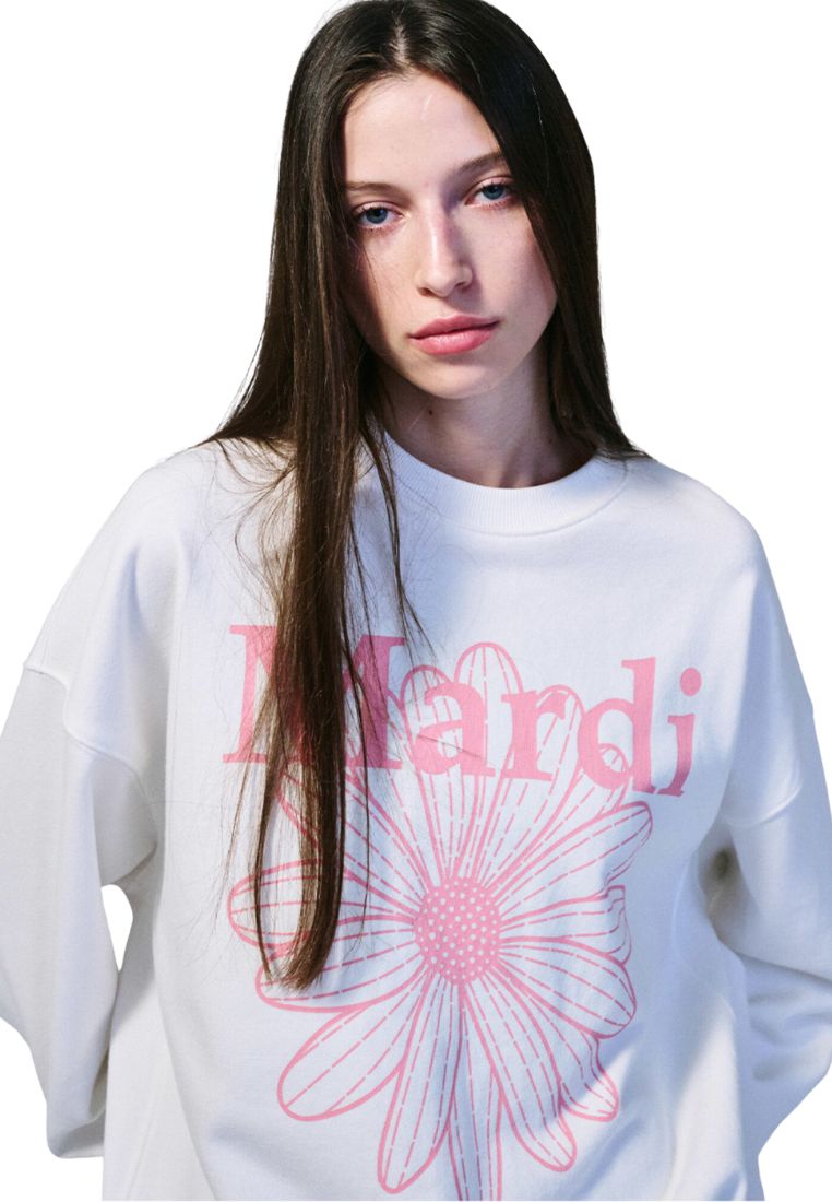 Sweatshirt FlowerMardi White Pink