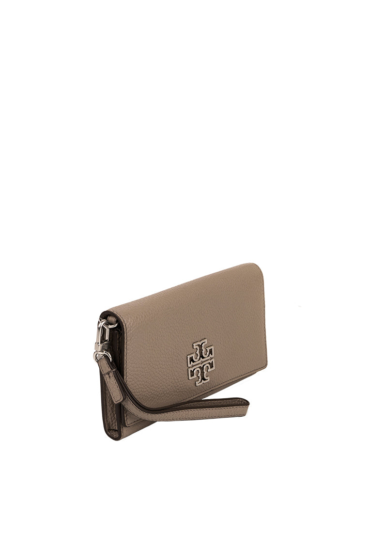 Britten Smartphone Wristlet Wallet Pebbled Leather French Gray