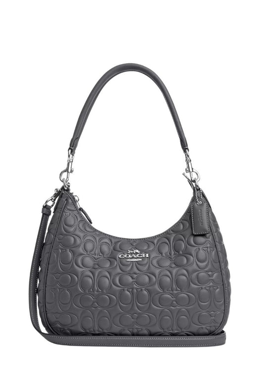 Teri Hobo With Signature Leather Industrial Grey