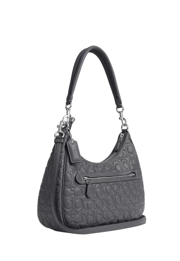 Teri Hobo With Signature Leather Industrial Grey