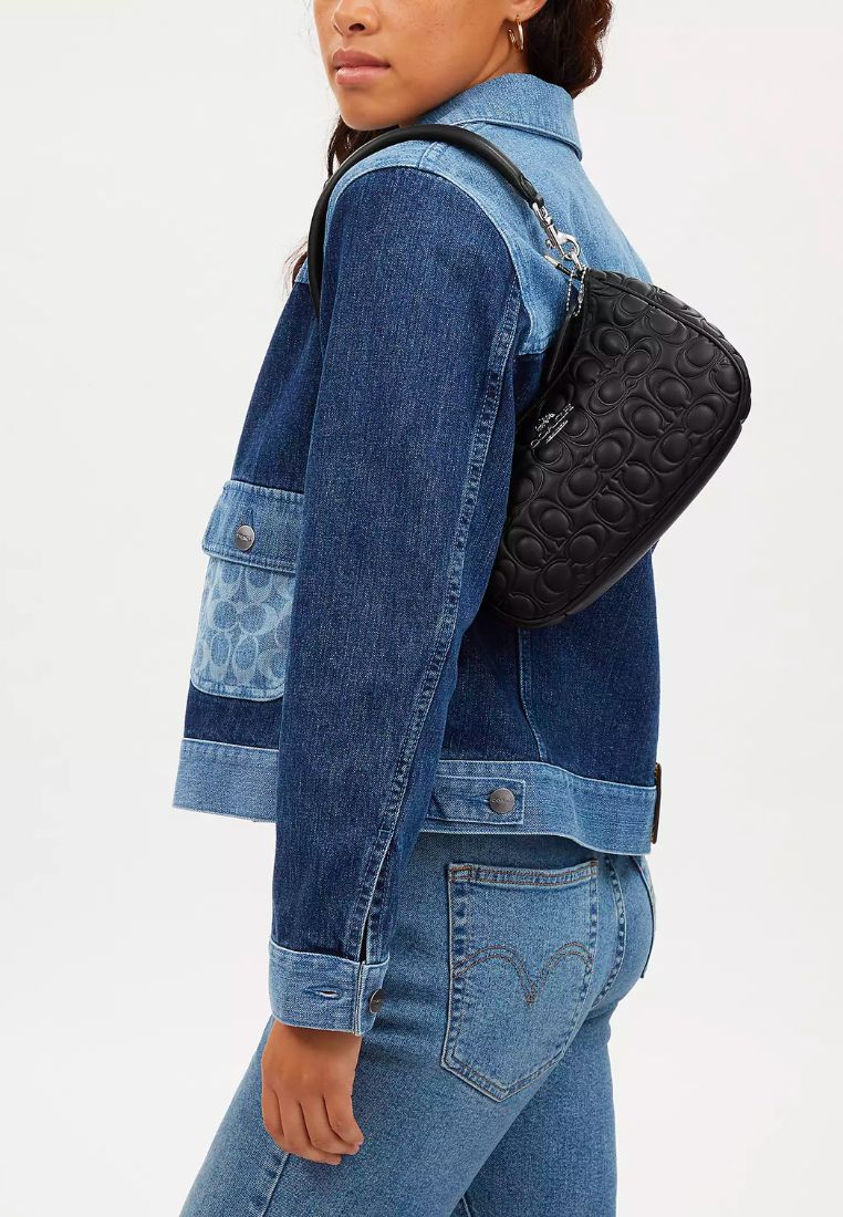 Teri Shoulder Bag In Signature Leather Black