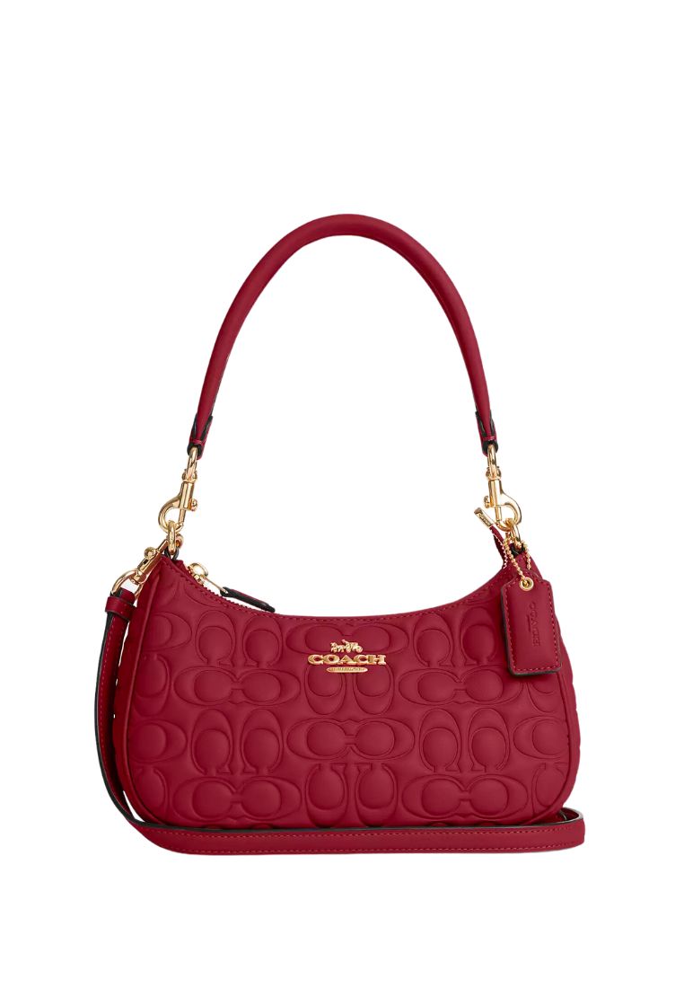 Teri Shoulder Bag In Signature Leather Cherry