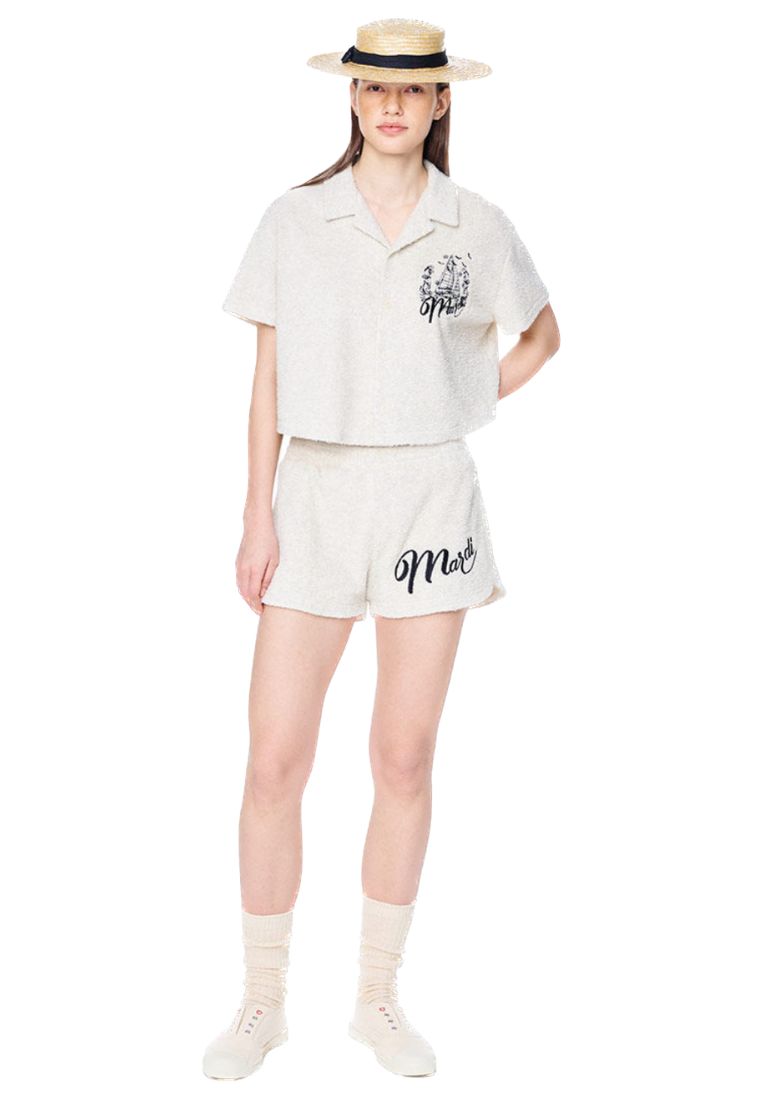 Terry Shirt Half Sleeve Bon Voyage Oatmeal Black