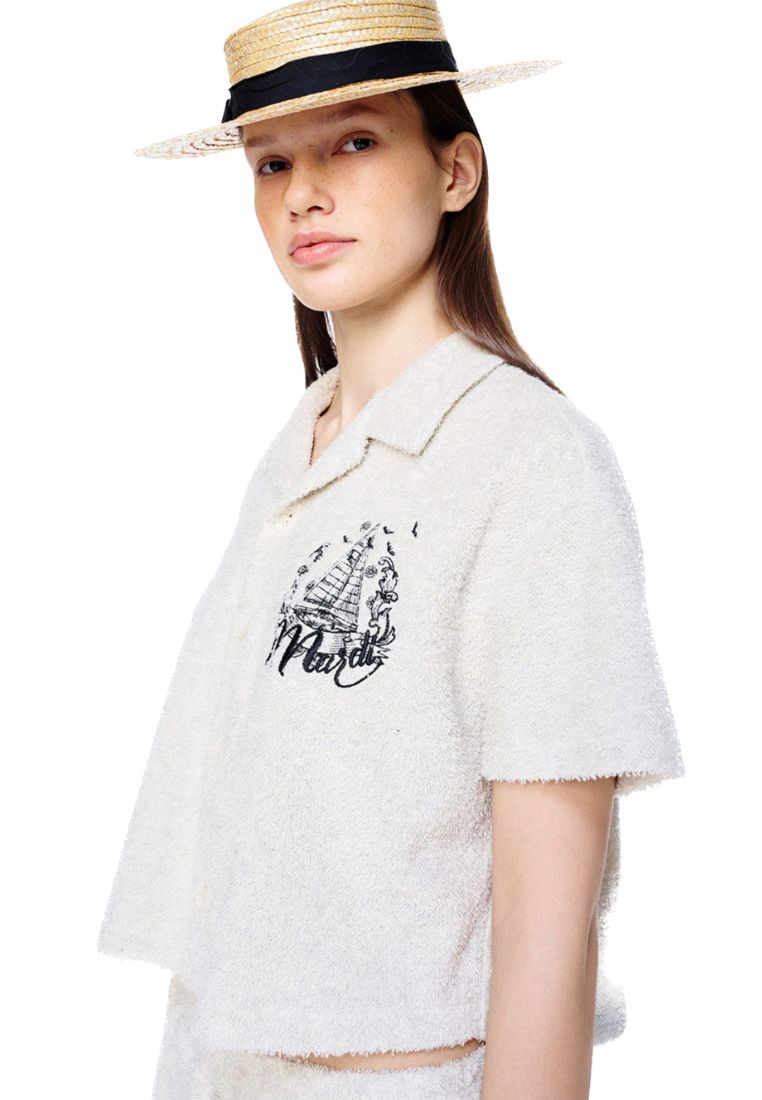 Terry Shirt Half Sleeve Bon Voyage Oatmeal Black