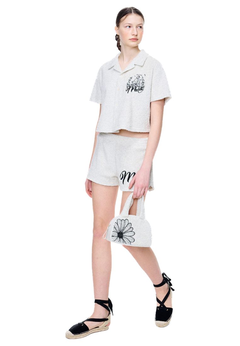 Terry Shirt Half Sleeve Bon Voyage Oatmeal Black