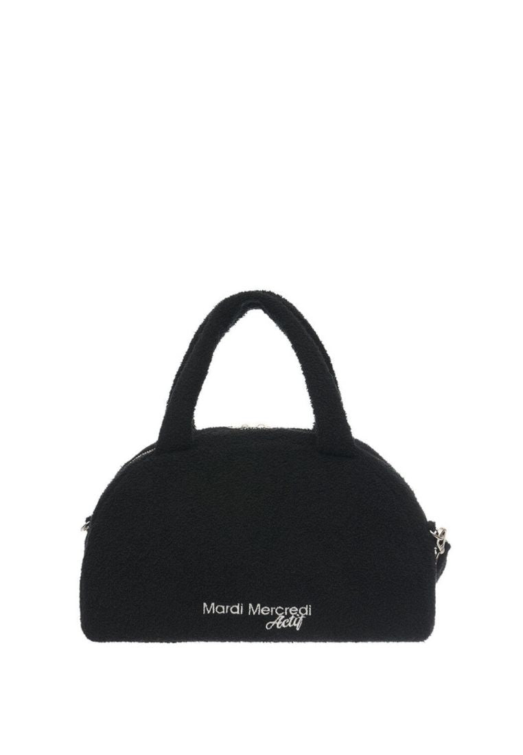 Terry Tote Bag Flower Mardi Black Ivory
