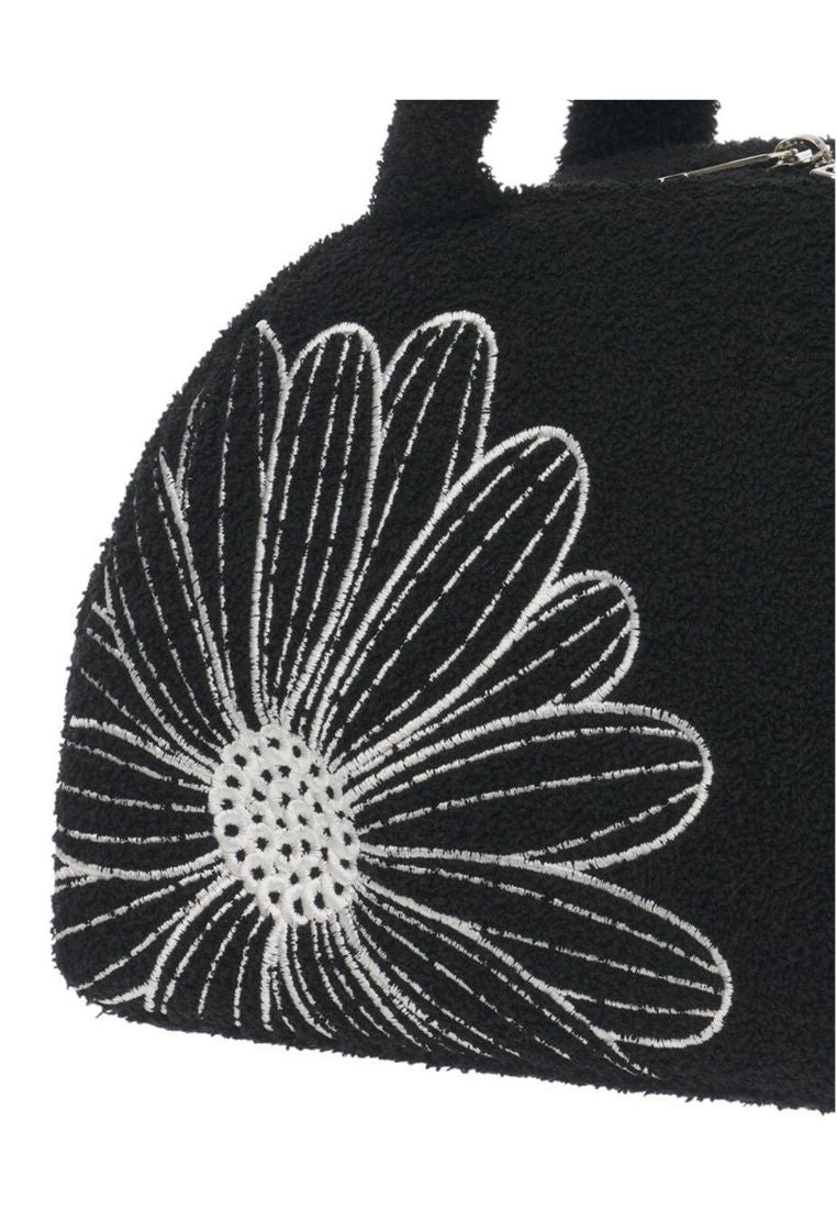 Terry Tote Bag Flower Mardi Black Ivory