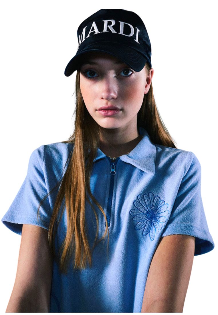 Terry Zip Up Top Light Blue