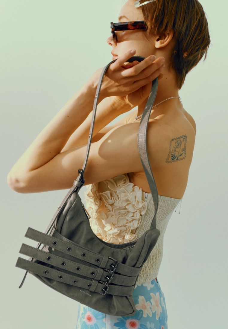 Trio Belt Mug Bag M Brushed Gray