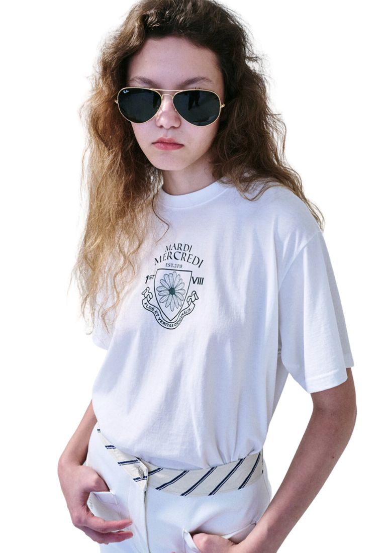 TShirt Alumni Small Emblem Ivory Deep Green