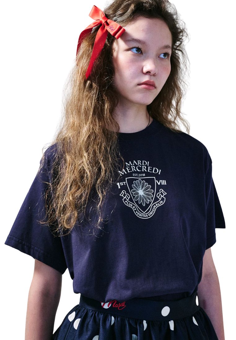 TShirt Alumni Small Emblem Navy Ivory