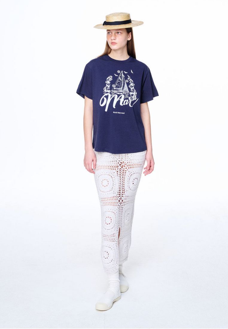 Tshirt Bon Voyage Navy White