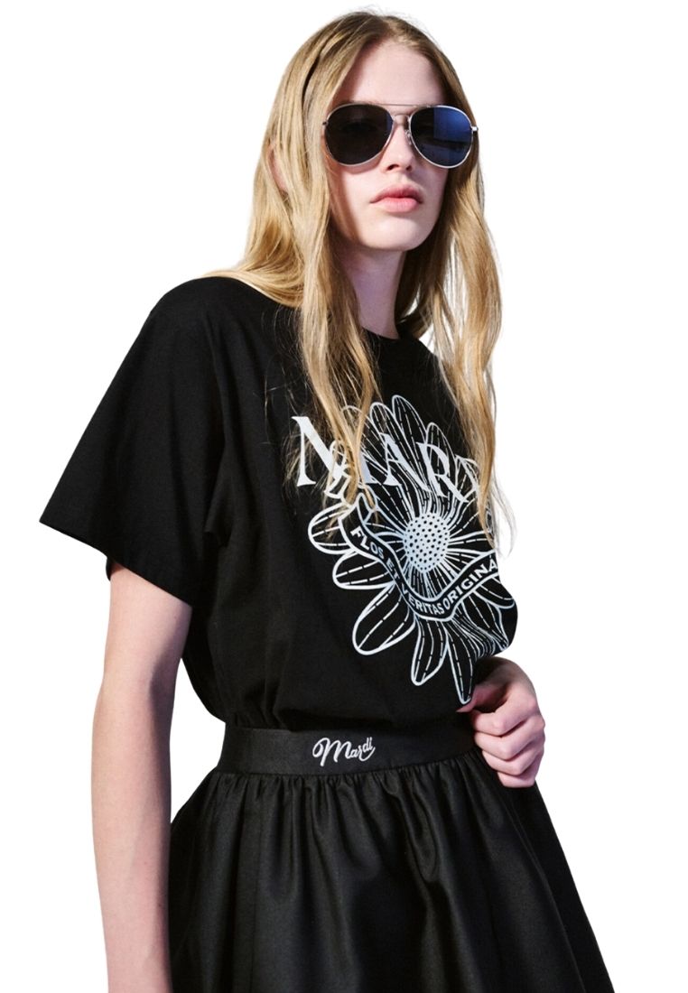Tshirt Flower Mardi Alumni Black Ivory