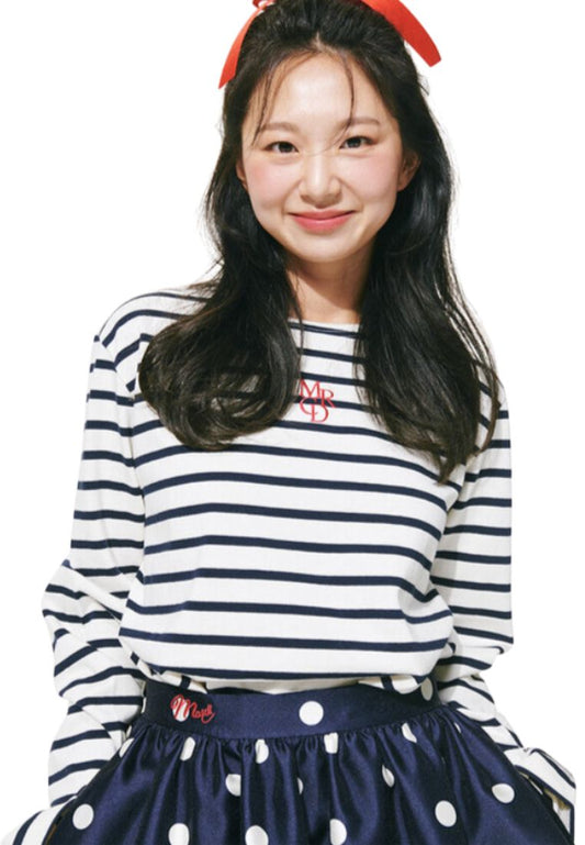 TShirt Long Sleeve Stripe MRCD Ivory Red