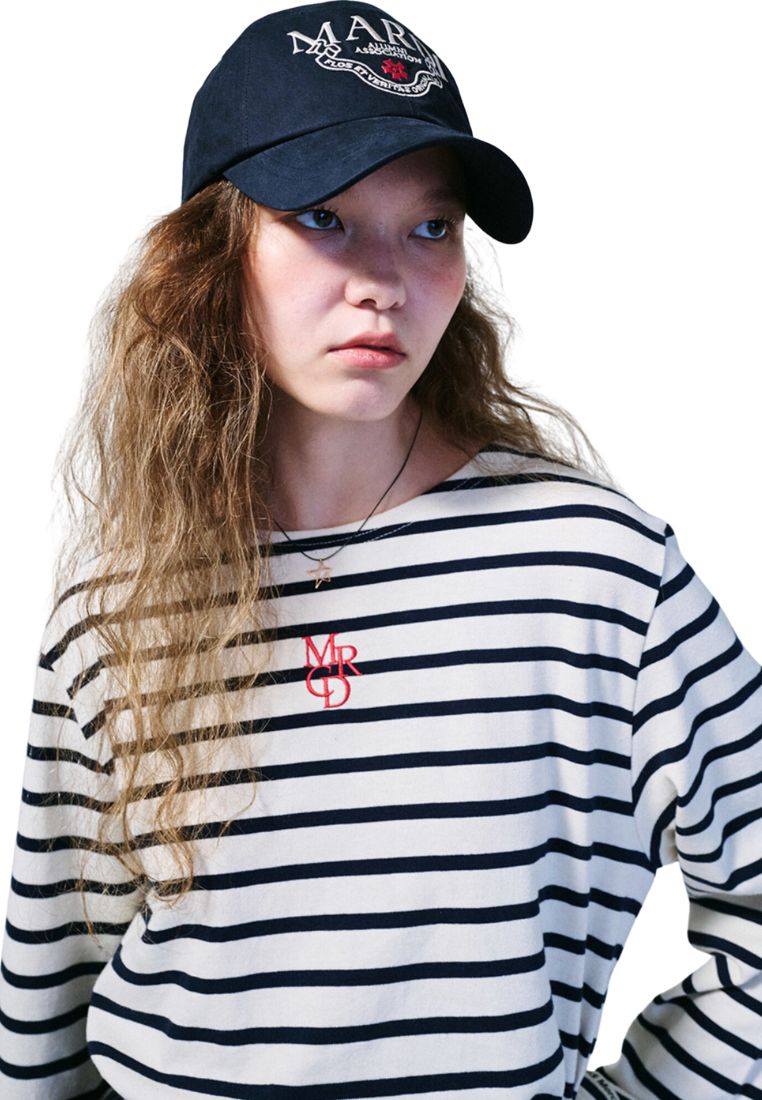 TShirt Long Sleeve Stripe MRCD Ivory Red