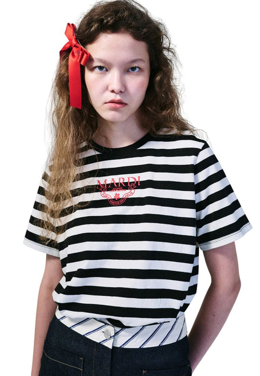 TShirt Stripe Alumni Classique Black Red