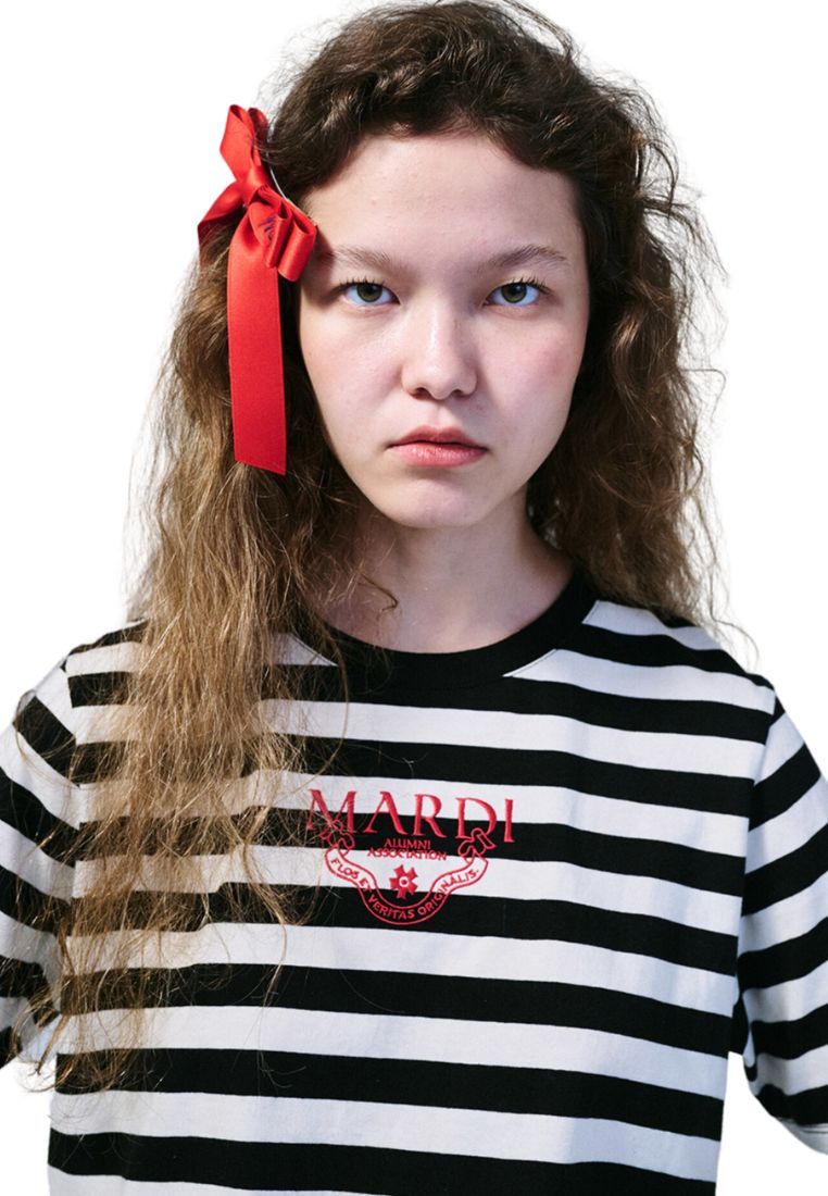 TShirt Stripe Alumni Classique Black Red