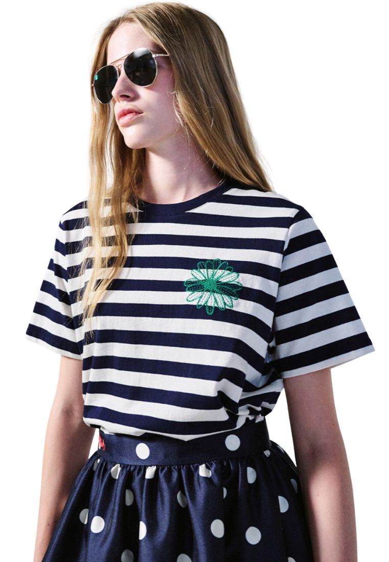 TShirt Stripe Essential Navy Green