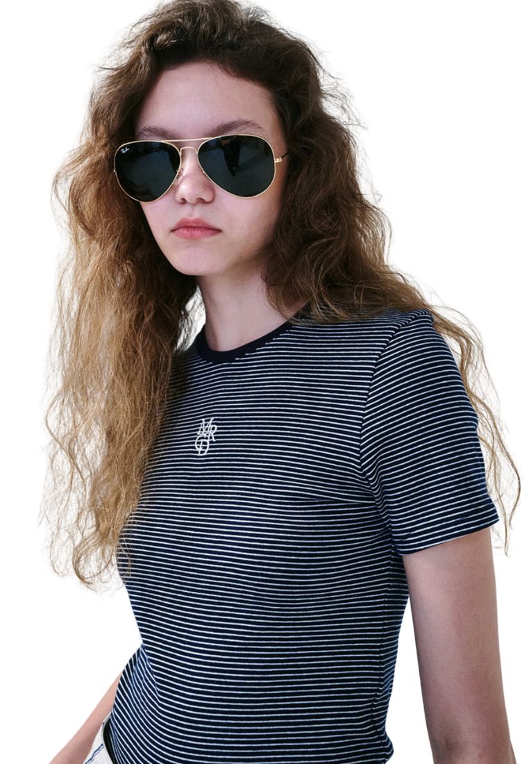 TShirt Stripe Small Logo MRCD Navy Ivory