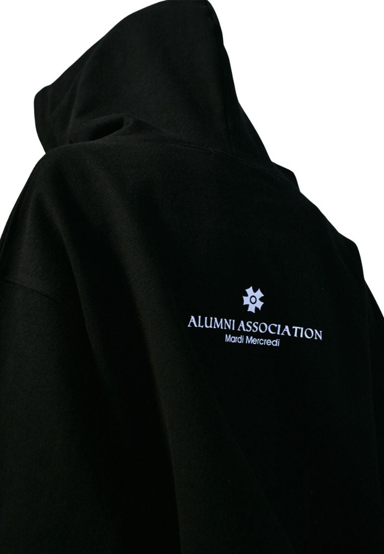 Unisex Hoody Zip Up Alumni Classique Black White