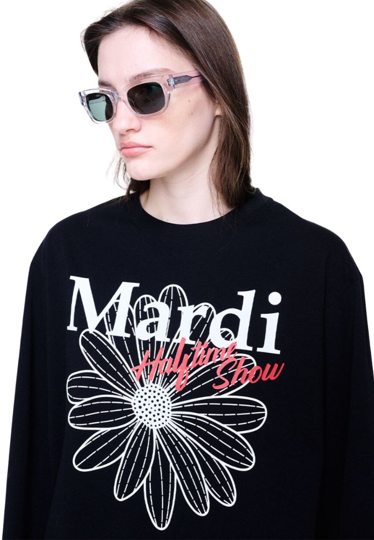 Unisex Tshirt Long FlowerMardi Halftime Show Black White