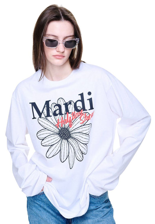 Unisex Tshirt Long FlowerMardi Halftime Show White Black