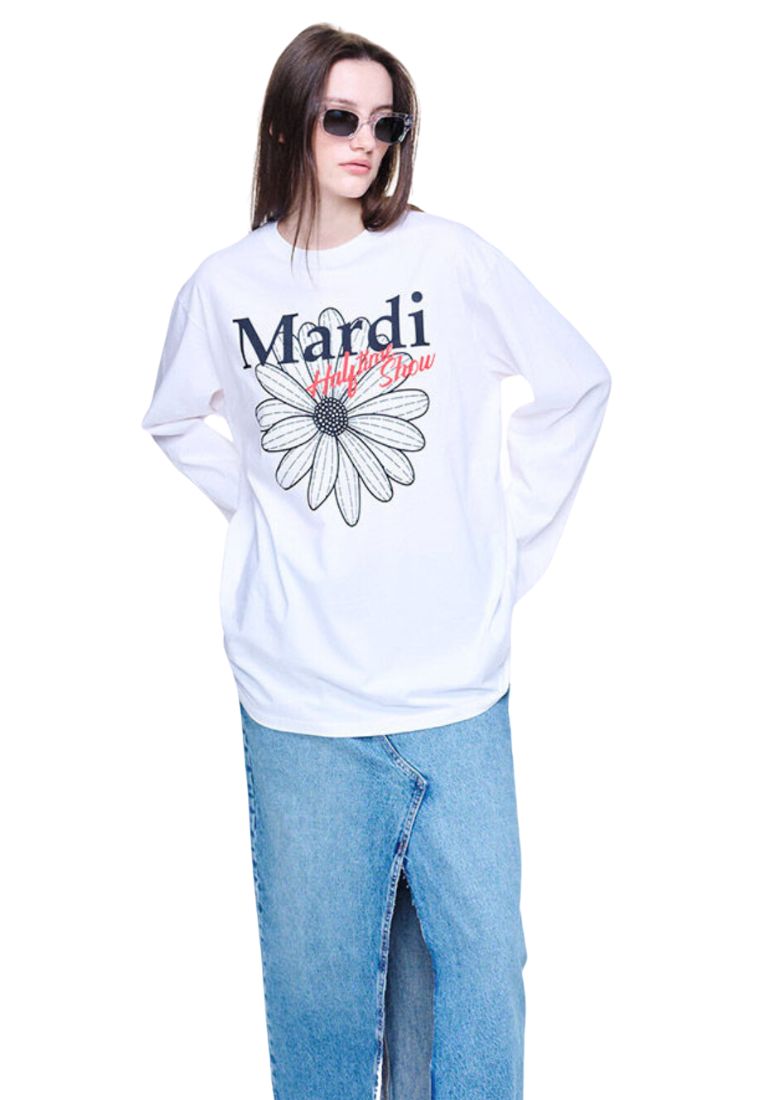 Unisex Tshirt Long FlowerMardi Halftime Show White Black