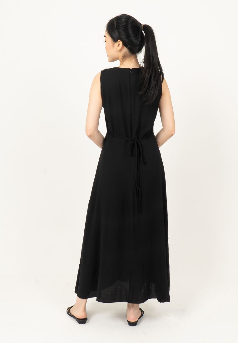 Simple Sleeveless Dress - Black