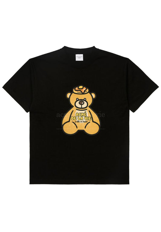 PANCAKE BEAR Short Sleeve T-Shirt Black