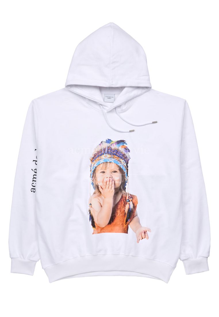 Baby Face Indian Boy Hoodie White