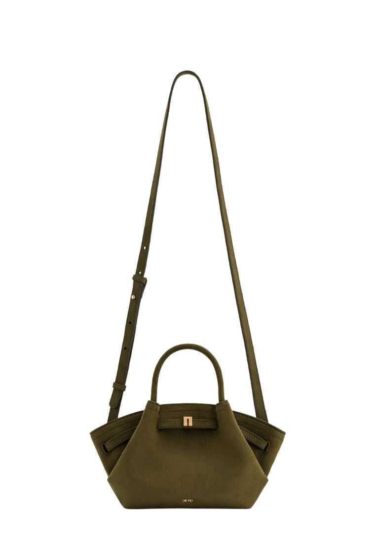 Hana Mini Faux Suede Tote Bag - Dark Olive
