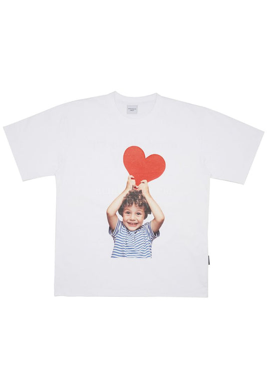 Baby Face HEART BOY Short Sleeve T-Shirt White