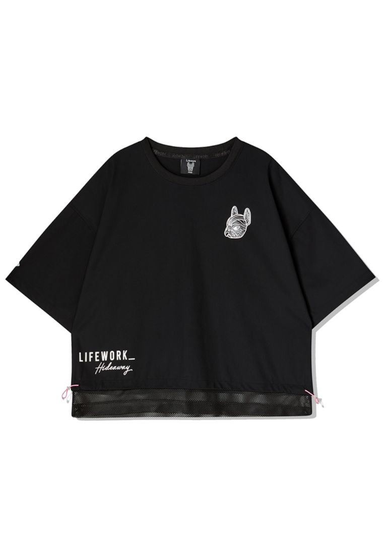 Venturi Mesh Layered Short Sleeve T-shirt Black