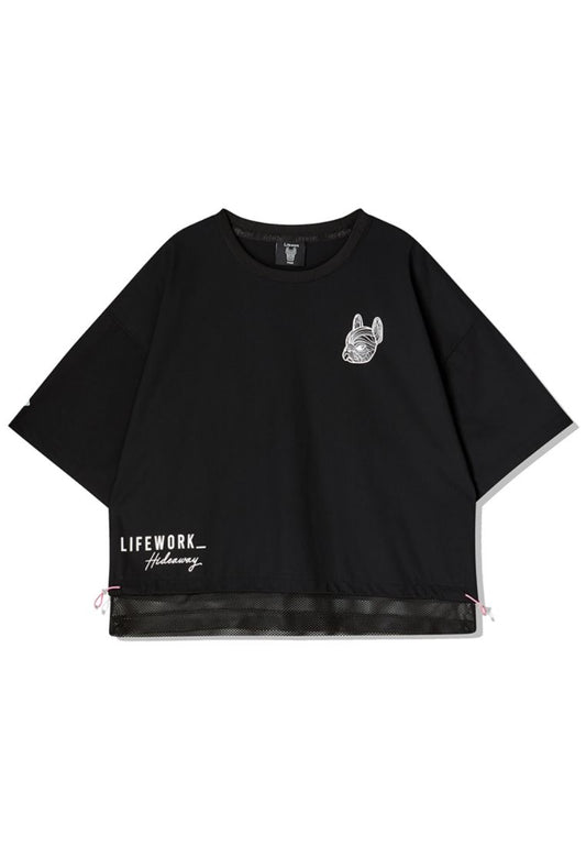 Venturi Mesh Layered Short Sleeve T-shirt Black