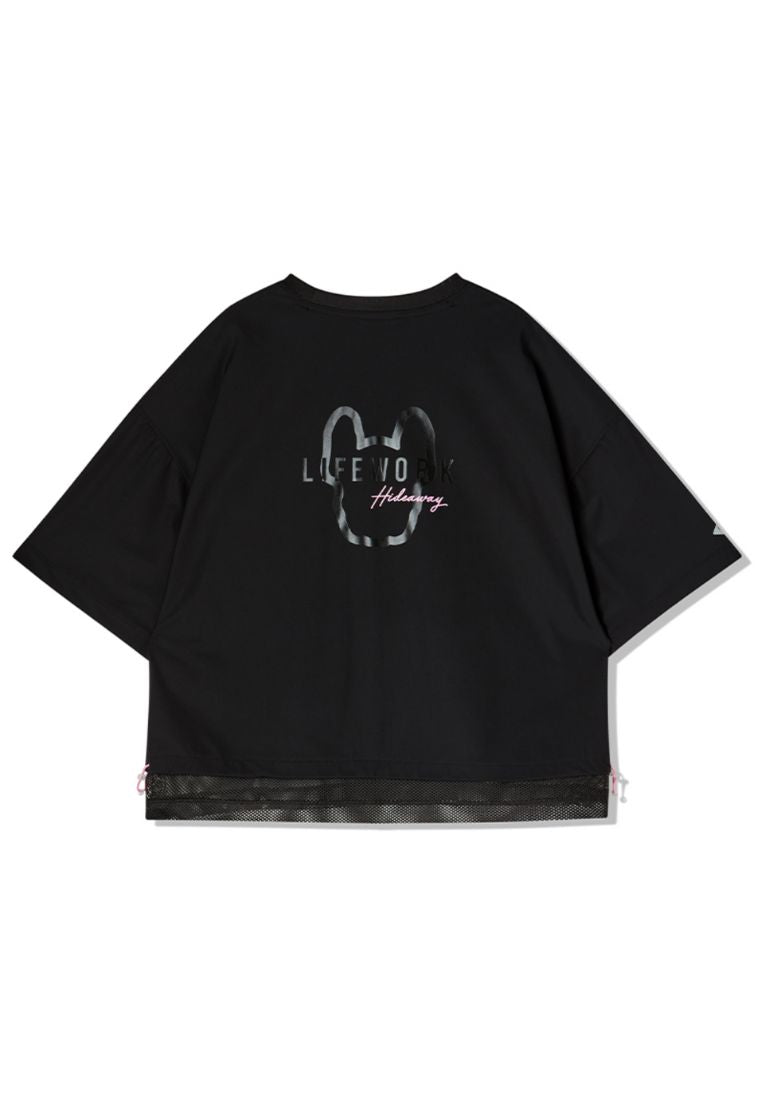 Venturi Mesh Layered Short Sleeve T-shirt Black