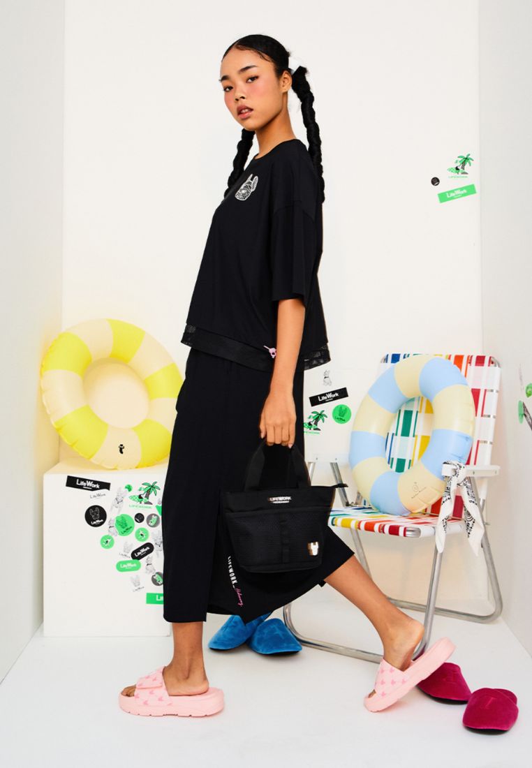 Venturi Mesh Layered Short Sleeve T-shirt Black