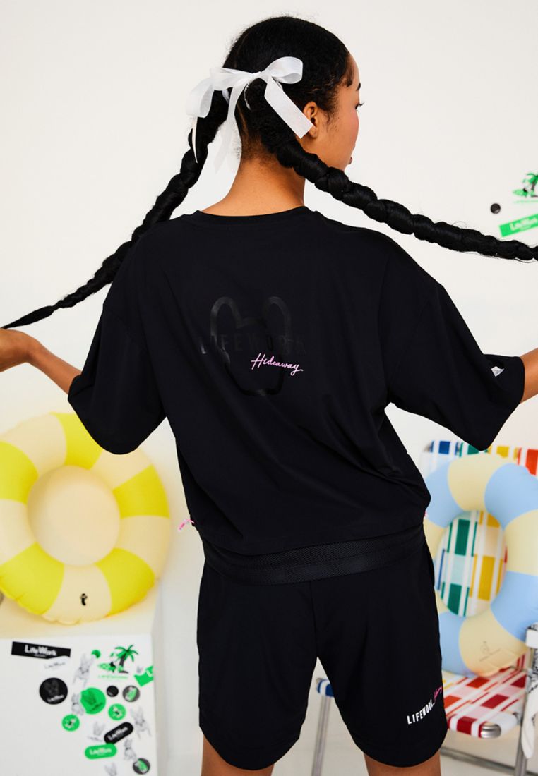 Venturi Mesh Layered Short Sleeve T-shirt Black