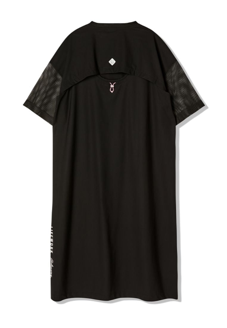 Venturi Mesh Sleeve Short Sleeve One Piece Black