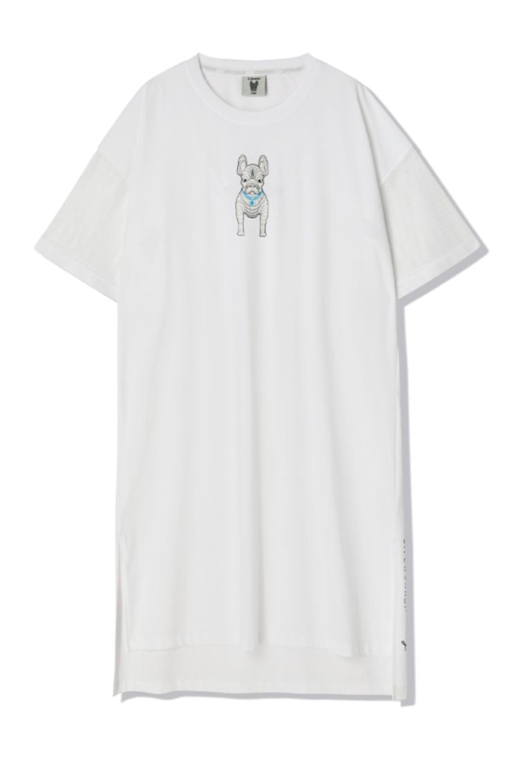 Venturi Mesh Sleeve Short Sleeve One Piece White