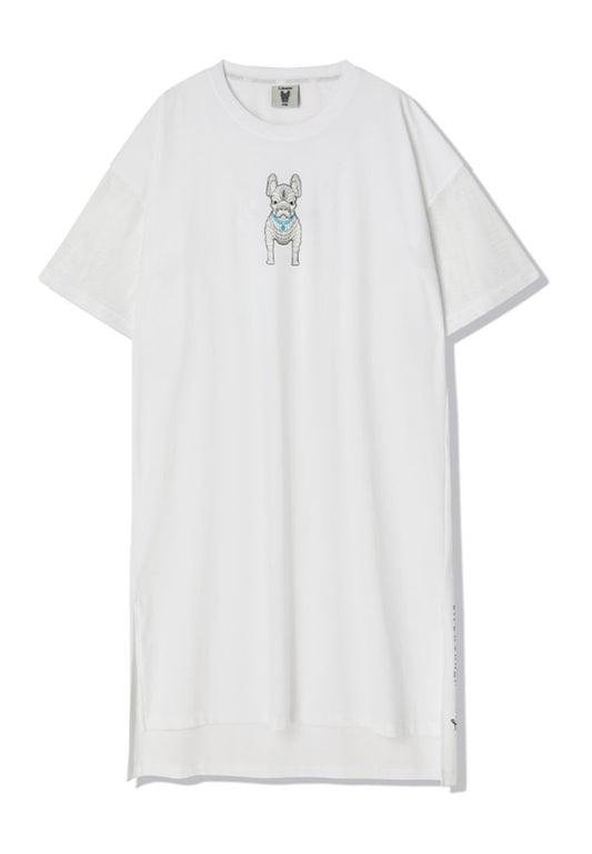 Venturi Mesh Sleeve Short Sleeve One Piece White