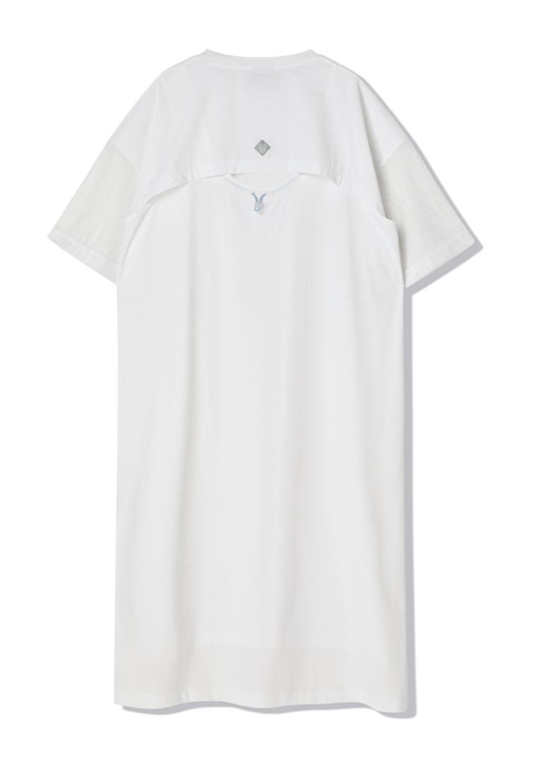 Venturi Mesh Sleeve Short Sleeve One Piece White