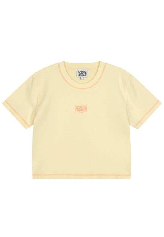 W Classic Logo Baby Crop Tee Light Yellow