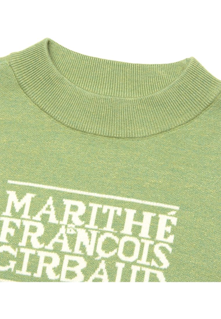 W Classic Logo Crop Knit Green