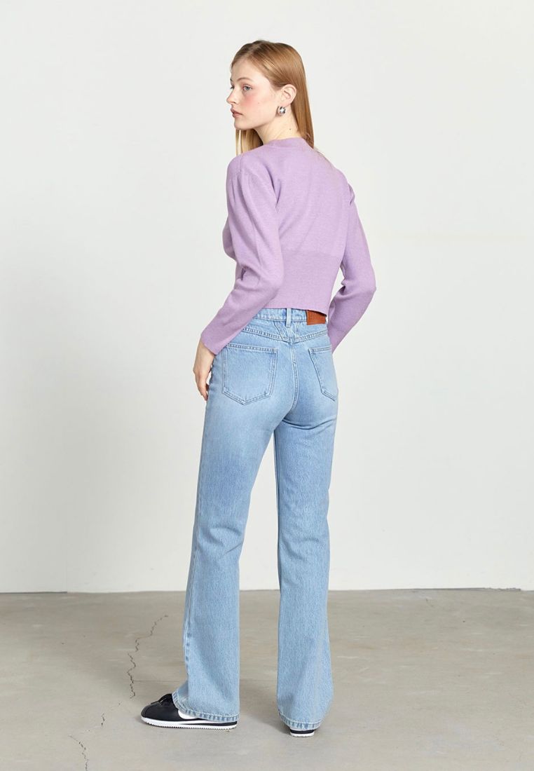 W Classic Logo Crop Knit Light Purple